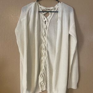 WHITE LONG CARDIGAN